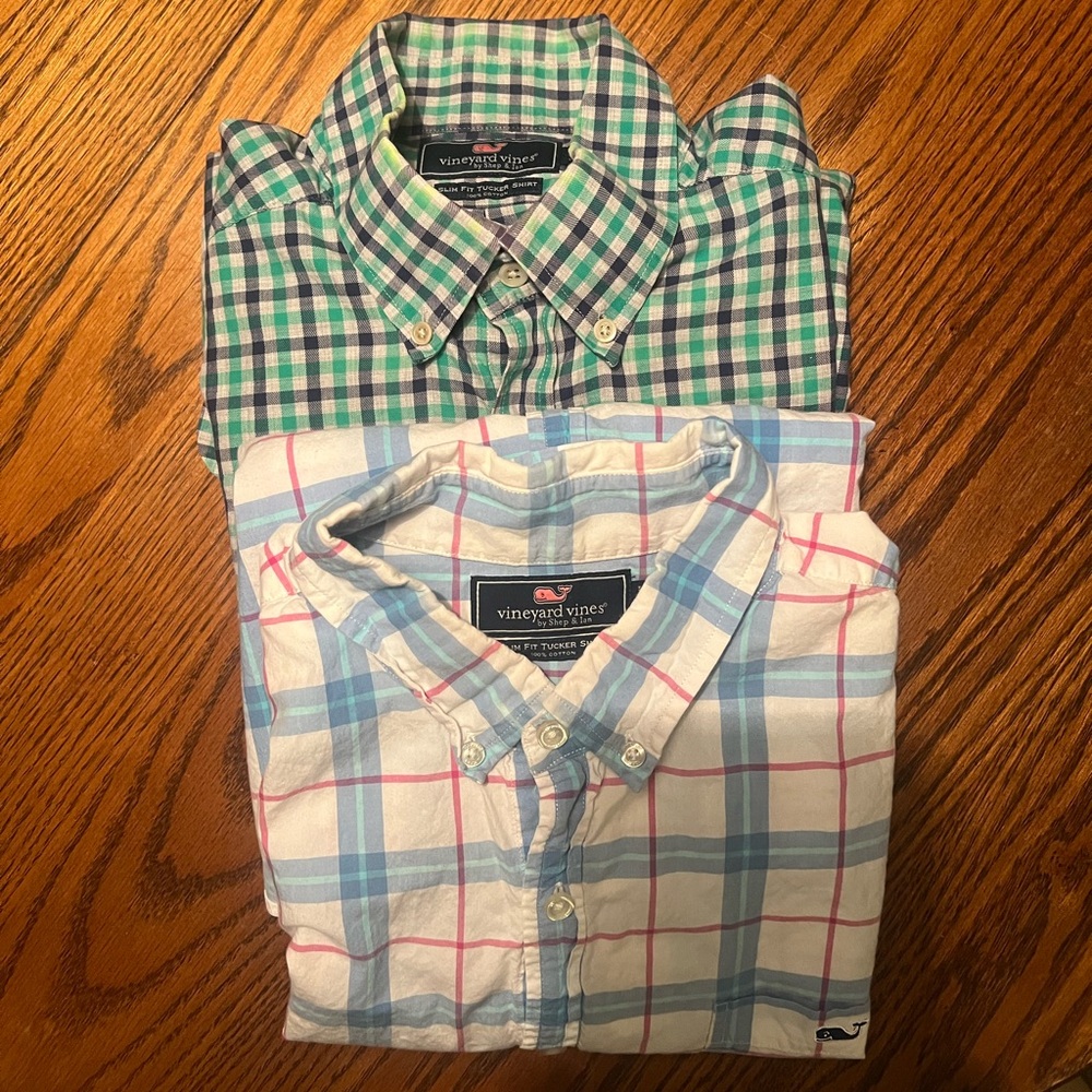 Lot of TWO Vineyard Vines long sleeve sport shirts